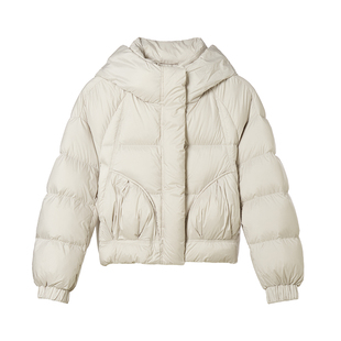 VIEA.ING薇迎连帽龟背羽绒服女2025冬季新年量感暖核短款外套上衣