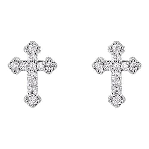 银色十字架耳钉女酷帅韩系耳骨钉耳环2026新款小众设计高级感耳饰
