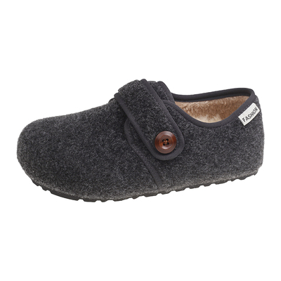 厚底加绒毛毛鞋女外穿2025秋冬季新款复古保暖一脚蹬软底勃肯棉鞋