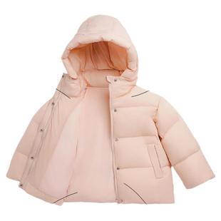 女童羽绒服短款2025冬季新款90白鸭绒保暖三防免洗外套儿童面包服