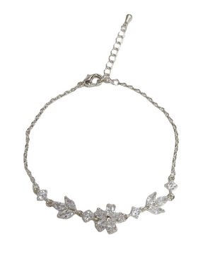 日韩轻奢锆石树叶花瓣手链超闪