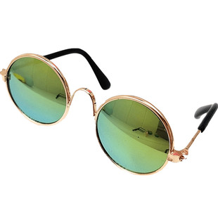 复古宠物墨镜 狗狗眼镜猫咪眼眶搞怪拍照道具泰迪小型犬个性饰品