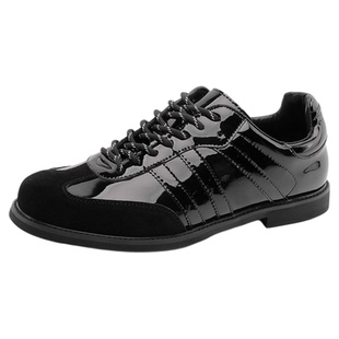 德训鞋男款真皮亮面黑色百搭板鞋休闲小皮鞋英伦复古通勤阿甘鞋