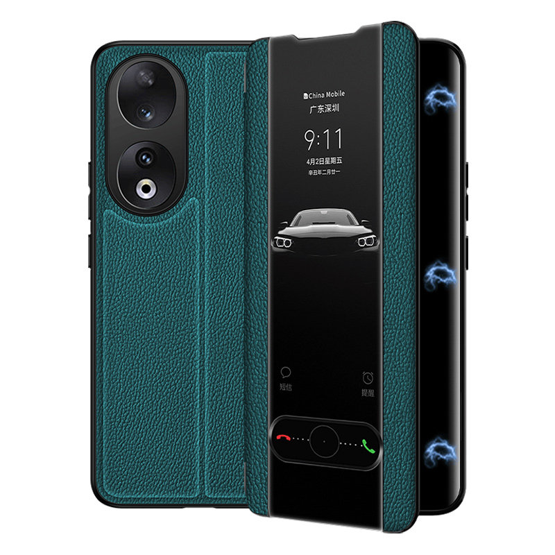 荣耀90手机壳真皮磁吸荣耀90pro翻盖保护套honor80系列新款华为70+全包防摔高档60por外壳曲屏高档50se适用于