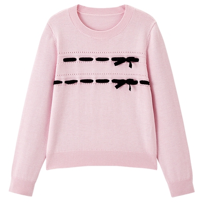 乐町蝴蝶miu系针织衫女装26春季新款羊毛混纺上衣设计感内搭毛衣