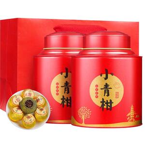 正宗新会小青柑普洱茶生晒陈皮宫廷熟茶柑普茶散装罐装500g茶叶