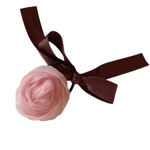 韩国同款发饰网纱绸带蝴蝶结玫瑰花发圈甜美气质花朵皮筋头绳发饰