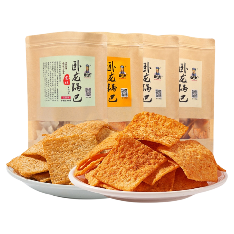 卧龙锅巴400g*8大包休闲零食