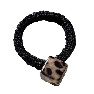 韩版高档豹纹方块发圈发饰高弹力头绳韩式扎头发绳皮筋亚克力头饰