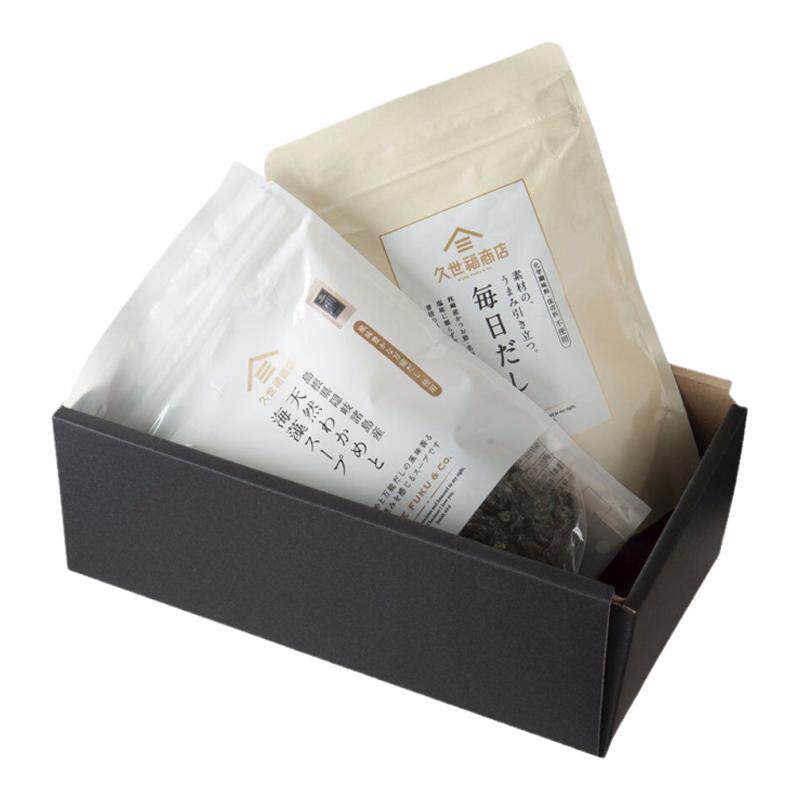 日本进口 久世福商店 天然裙带菜海带60g+高汤调料粉49g 组合装
