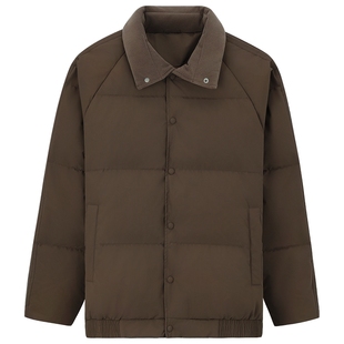 Mind Bridge男士纯色休闲羽绒服2025年冬立领面包服宽松保暖外套