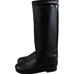 森林系真皮女高筒靴日本休闲舒适平底复古学院文艺女鞋大小码