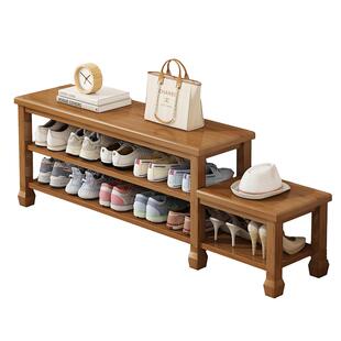 可坐鞋架实木收纳入门网红收纳鞋柜楠竹置物架高端多层防尘换鞋凳