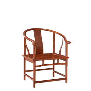 新中式花梨木圈椅 实木太师椅红木家具茶桌椅 官帽椅休闲扶手椅子