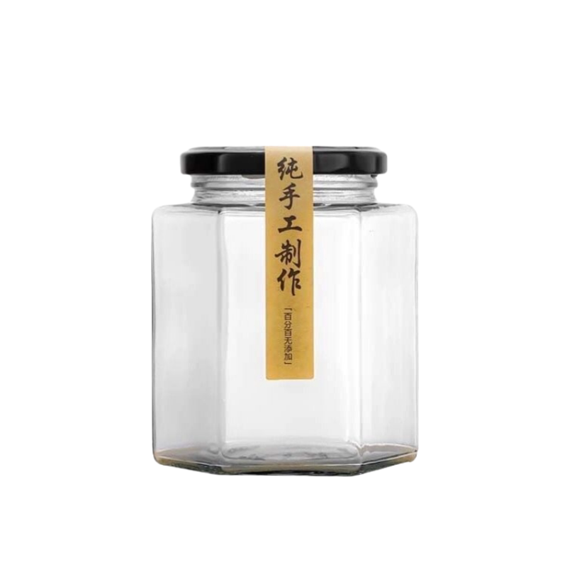 食品级六棱玻璃瓶罐头瓶