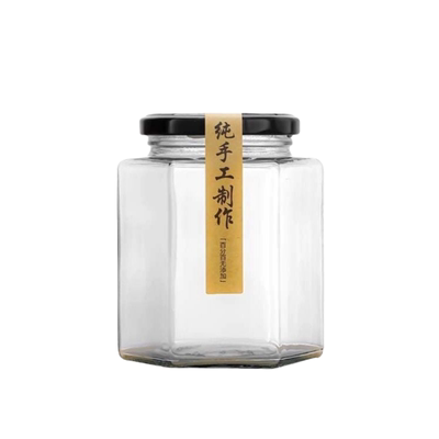 食品级六棱玻璃瓶罐头瓶