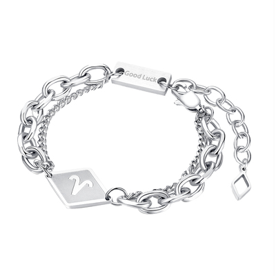 潮牌十二星座GoodLuck幸运手链