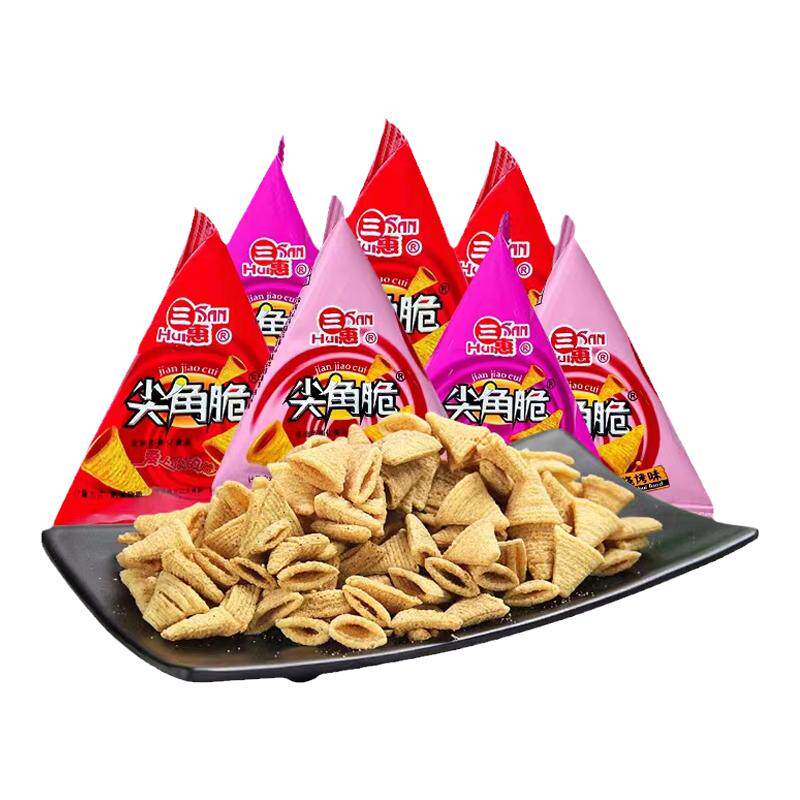 【整箱100包超值】火锅店商超同款三惠尖角脆小包装锅巴休闲零食