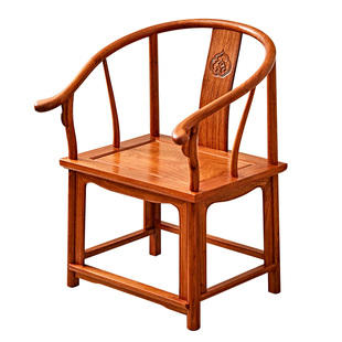 红木家具圈椅花梨木中式太师椅官帽椅休闲喝茶围椅刺猬紫檀主人椅
