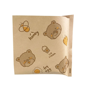 双开口防油纸三角袋三明治甜甜圈吐司面包即吃手抓饼牛皮纸随手包