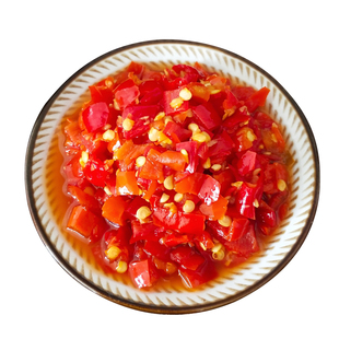 湖南剁辣椒下饭菜辣椒酱无脂肪辣酱无油低脂鱼头蒜蓉剁椒酱500g