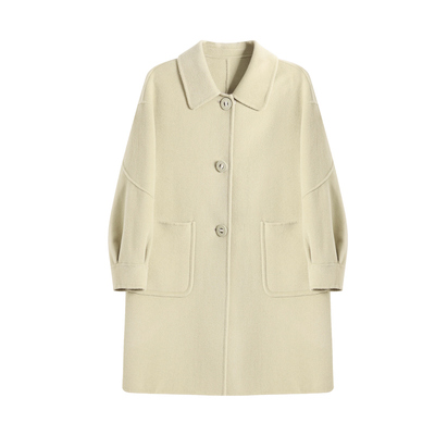 羊毛娃娃领双面呢羊绒大衣