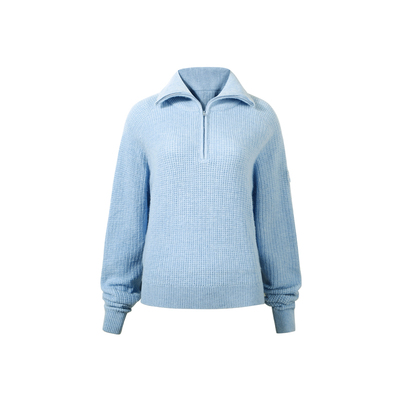 美国EVERLAST拳击高街运动休闲宽松针织衫华夫格半拉链翻领羊毛衣