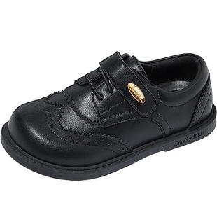 斯纳菲女童皮鞋儿童公主鞋真皮2026春秋新款小女孩黑色演出礼服鞋