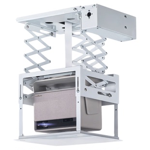 百胜高科投影仪电动吊架2025款特薄吊顶隐藏式投影仪电动升降架家用天花内嵌款遥控/联动/语音自动投影仪吊架