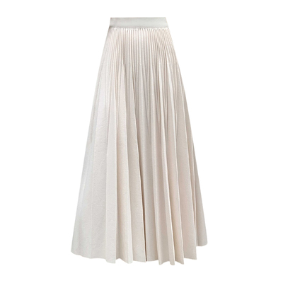 百褶中长半裙休闲A字毛呢半身裙