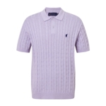 POLOWALK男式短袖针织衫2026春季新品男装绞花套头短袖针织POLO衫