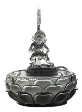 珍悦琉璃五姓水供黑财神流水摆件