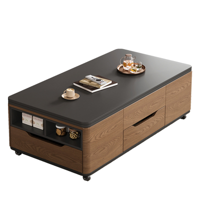 实木多功能升降茶几餐桌两用