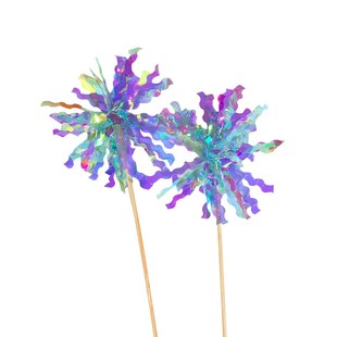 网红韩式ins炫彩雨丝插件生日派对蛋糕装饰摆件镭射流苏礼花插旗