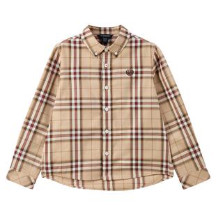 【100%棉】eland kids衣恋童装男童衬衫26年春新品英伦风格子上衣