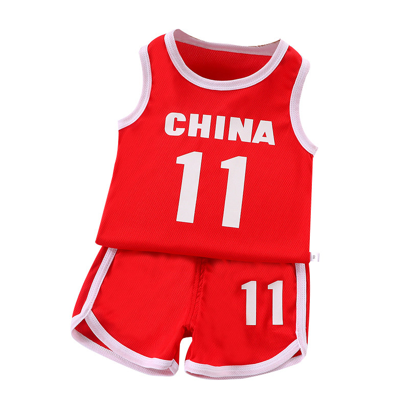 夏季儿童网眼速干篮球服套装