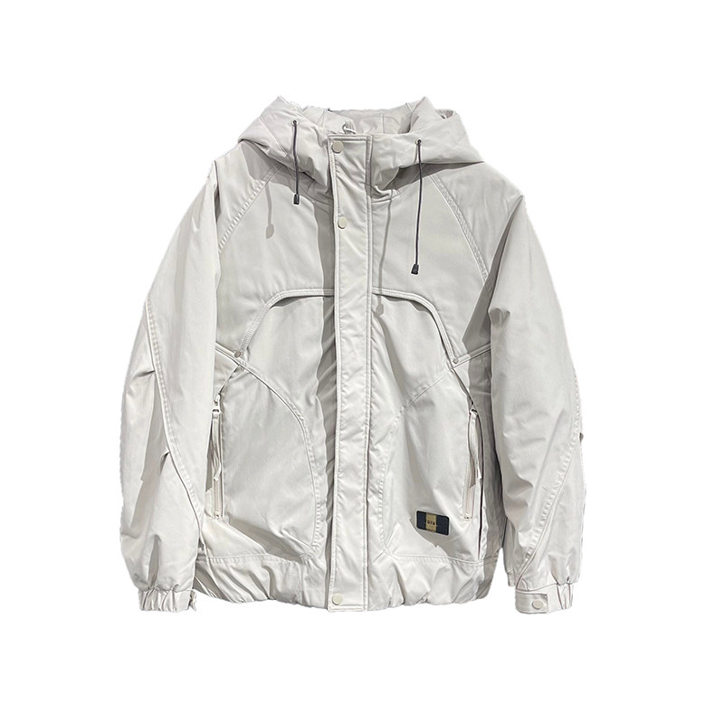26春季新款工装风连帽棉服男时尚潮牌外套休闲百搭多口袋保暖上衣