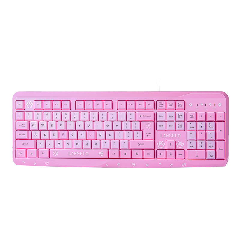 HelloKitty可爱有线静音键盘