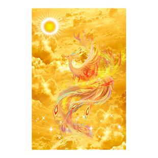 凤凰涅槃玄关招财风水壁画金凤凰火凤凰吉祥海报客厅卧室自粘挂画