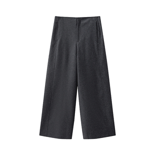 COLN呢料直筒休闲裤看似基础也不能忽略它的版型带来的显瘦效果