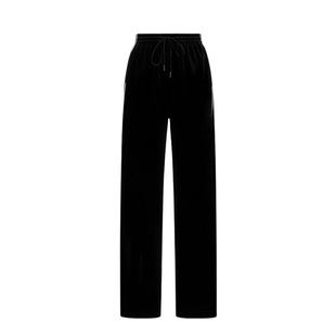 FF仿佛春秋季黑色休闲裤女薄款阔腿高腰直筒宽松设计