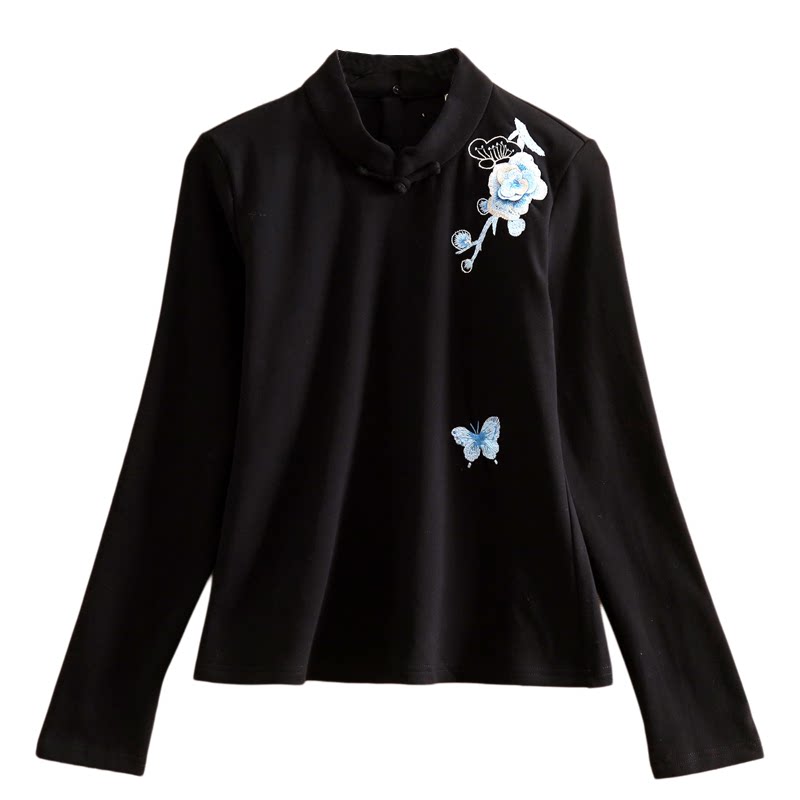 国风臻品全棉磨毛上衣针织衫女