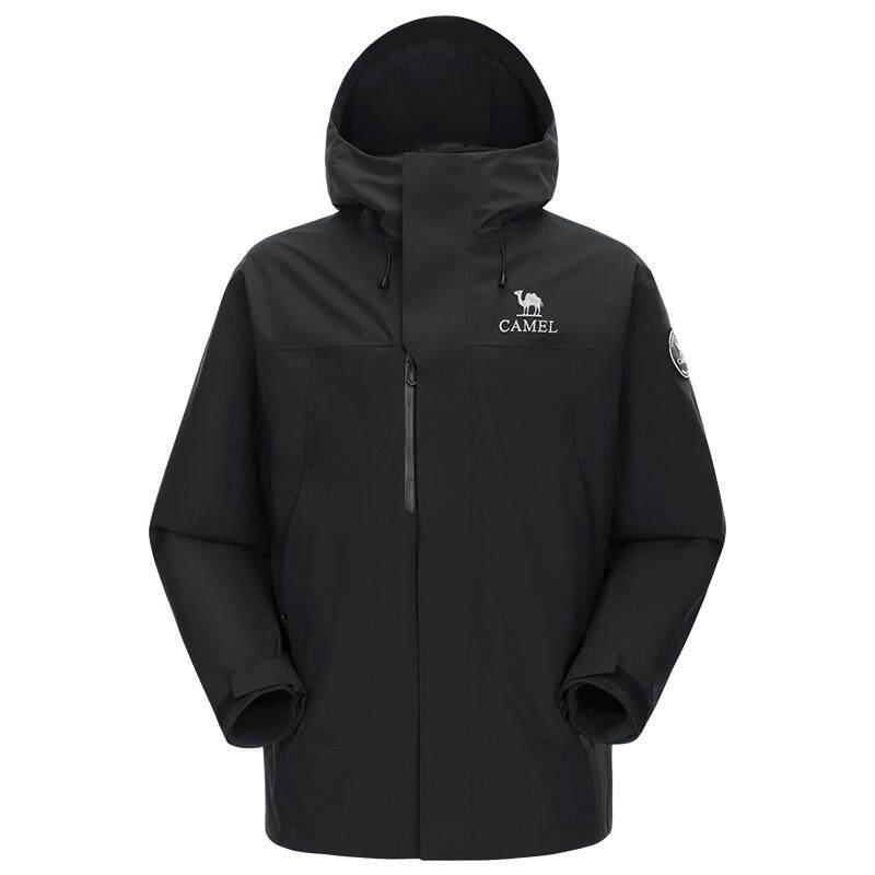 [王俊凯同款]骆驼王者凯甲ICON黑色冲锋衣男三合一户外防水外套女