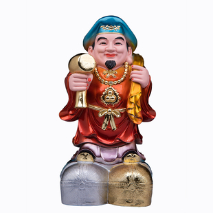 大黑天财神神像树脂东密护法神日式金银山大富翁家用供奉摆件玄关