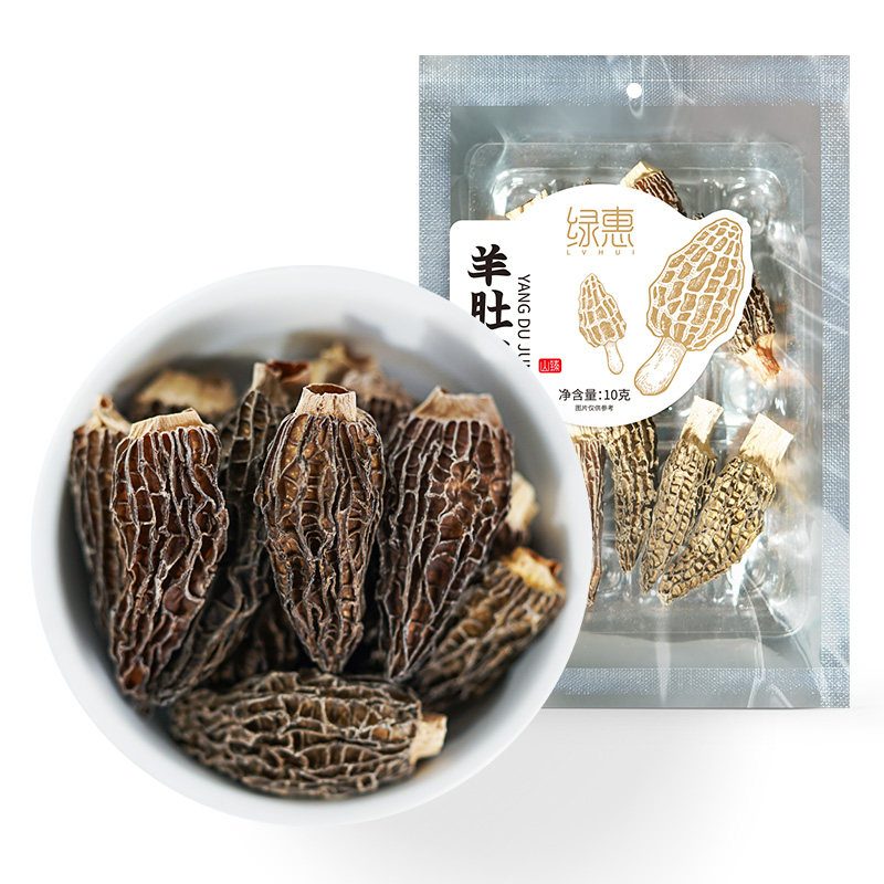【天猫u先】绿帝精选羊肚菌10g新货炖汤菌菇干货无硫熏菌菇炖汤