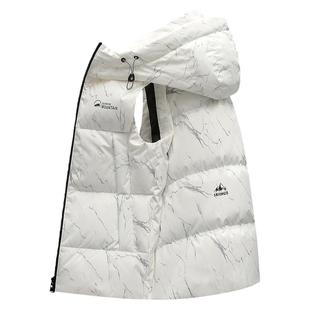 鸭鸭羽绒马甲男士短款连帽保暖背心冬马夹大码宽松背心