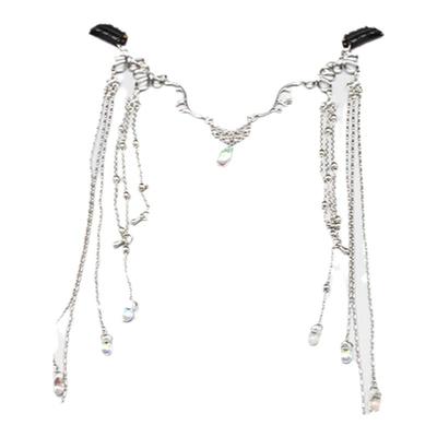 异域超仙流苏面帘遮面水滴眉心坠