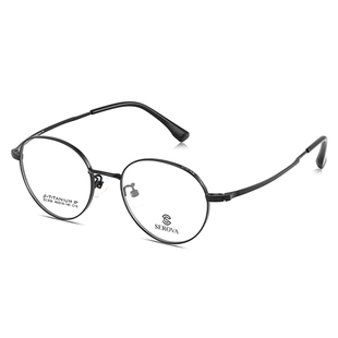 施洛华眼镜框高度数钛架近视眼镜女时尚小圆框厚边眼镜框男SC306