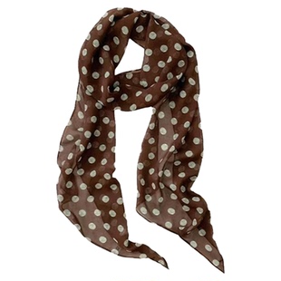 民族风轻薄纱巾细长条丝巾度假风小领巾小众波点系脖围巾穿搭配饰