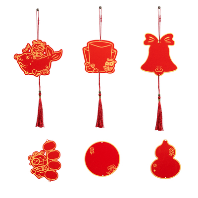 2026过年空白红色蜡染宣纸书法专用作品纸半生熟春联对联纸自写万年红斗方福卡迷你小挂件小楷毛笔字文创diy